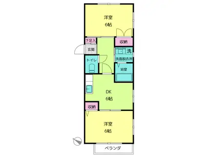 ピュアコート鷺沼(2DK/1階)の間取り写真