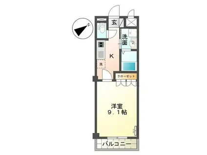 PLASIR(1K/2階)の間取り写真