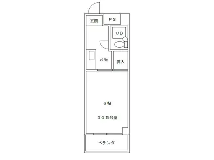 民泊可能アソシエ島田(1K/3階)の間取り写真