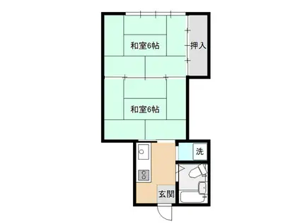 さわだやビル(2K/4階)の間取り写真