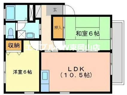 イスタナ・イマオカD(2DK/2階)の間取り写真