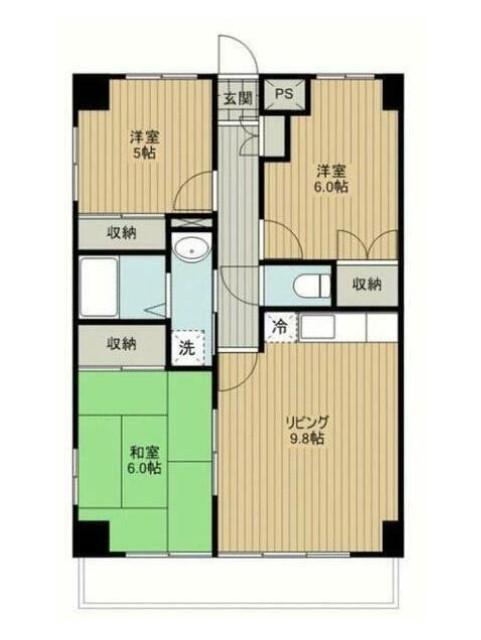 ルナエルモッサ(3LDK/1階)の間取り写真