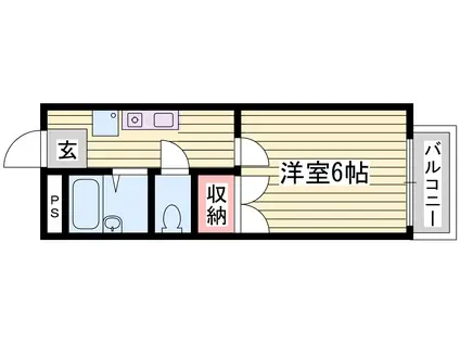 レオパレス喜多I(1K/1階)の間取り写真