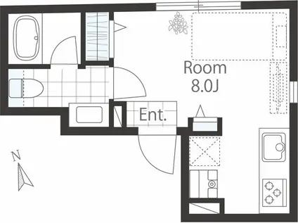 蒲田レーベル(ワンルーム/2階)の間取り写真