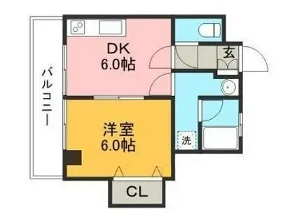 ドルチェ長崎(1DK/3階)の間取り写真