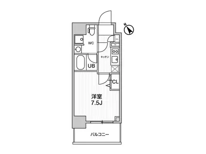 GRAND CONCIERGE浅草橋(1K/2階)の間取り写真