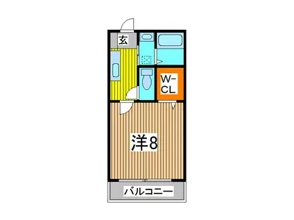 セントラル パル武蔵浦和(1K/1階)の間取り写真
