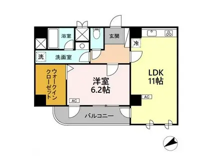 藤陽ビル(1LDK/3階)の間取り写真
