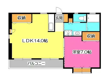 美里ハウス(1LDK/2階)の間取り写真