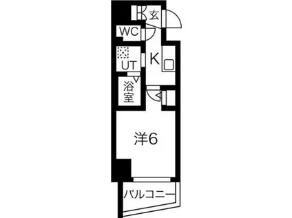 エステムコート大阪新町(1K/2階)の間取り写真