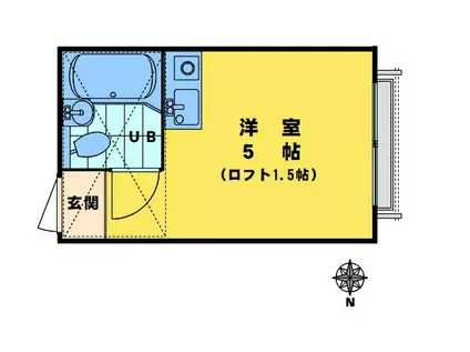 コスモフローラ高円寺(ワンルーム/1階)の間取り写真