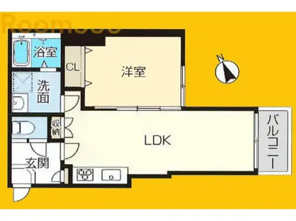 クインズコート新宿(1LDK/7階)の間取り写真