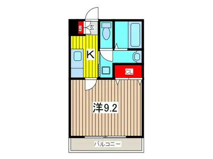 第3平田マンション(1K/2階)の間取り写真