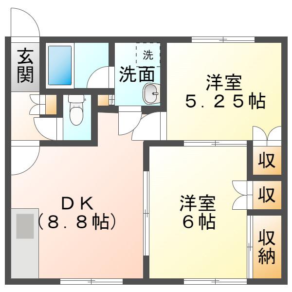 サンハイツEK(2LDK/1階)の間取り写真
