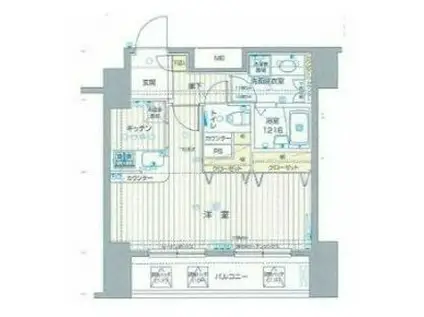 フォレシティ六本木(1K/10階)の間取り写真