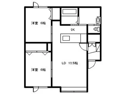 アルト32(2LDK/1階)の間取り写真