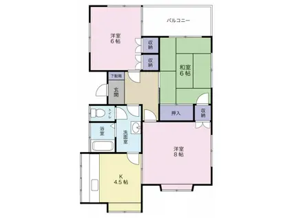 スカイハイツ2(3K/2階)の間取り写真