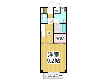 コリーヌヴィラージュ(1K/1階)の間取り写真