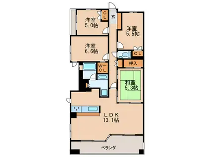リエトコート丸の内(4LDK/10階)の間取り写真