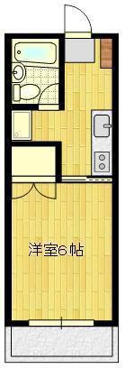コーポ堀端(1K/4階)の間取り写真