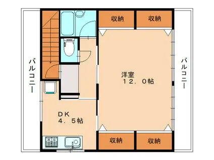 AURUM(1DK/3階)の間取り写真