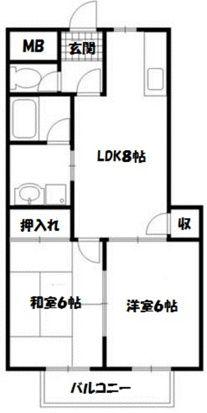 ほら貝ビレッジ(2DK/3階)の間取り写真