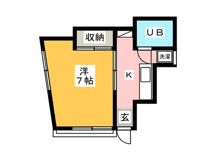 コーポ浜(1K/1階)の間取り写真