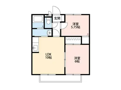 パラストYI(2LDK/1階)の間取り写真
