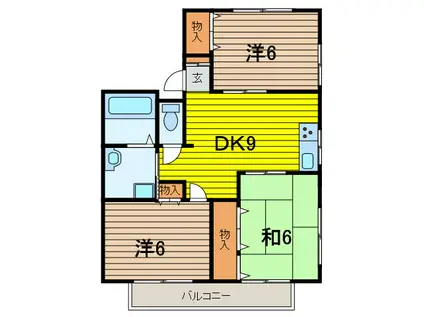 ハイムバードコール(3DK/2階)の間取り写真