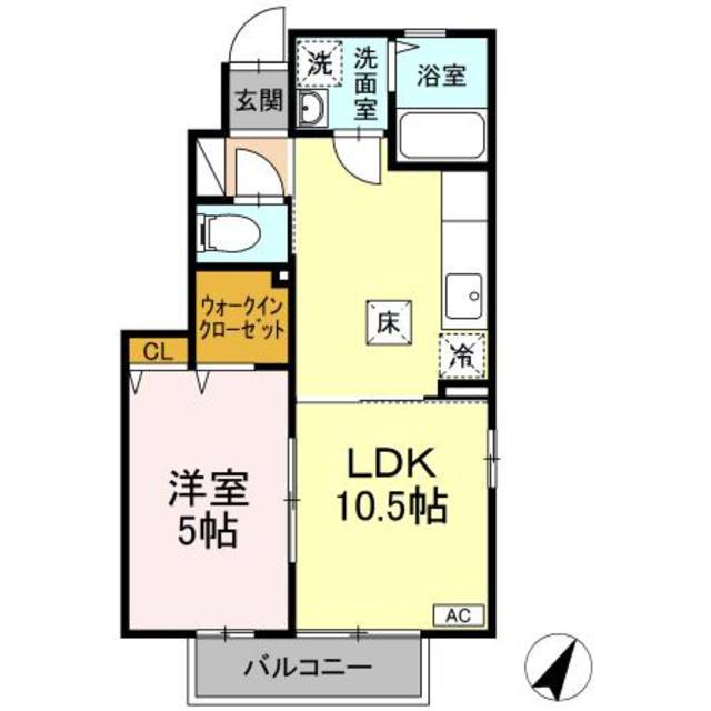 N・コート(1LDK/1階)の間取り写真