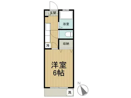 TAMA KZ BELL GARDEN(1K/1階)の間取り写真