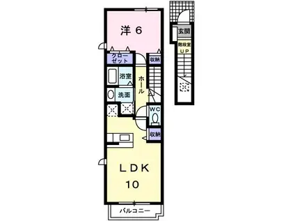 ベル デーアII(1LDK/2階)の間取り写真