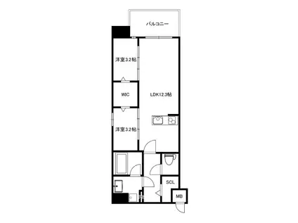 MODERN PALAZZO六本松NOBLESSE(1LDK/7階)の間取り写真