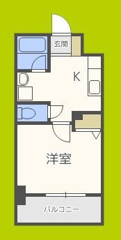 WILLDO難波WI(1K/11階)の間取り写真