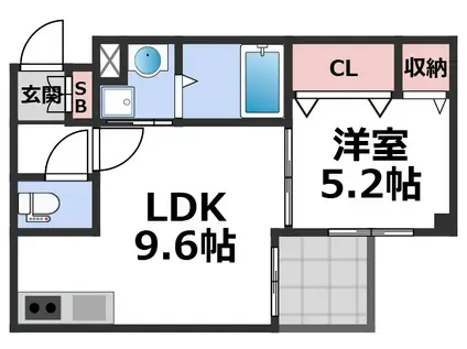 URBAN COURT FUSE(1LDK/1階)の間取り写真