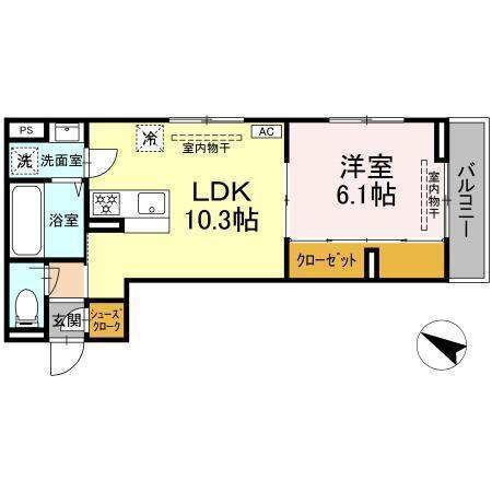 PEAR RESIDENCE(1LDK/3階)の間取り写真