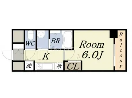 ファステート大阪ドームシティ(1K/13階)の間取り写真