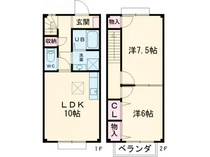 プチ・リバティ(2LDK/1階)の間取り写真