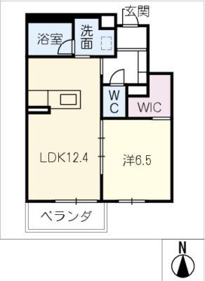 エバンジェリスト(1LDK/2階)の間取り写真