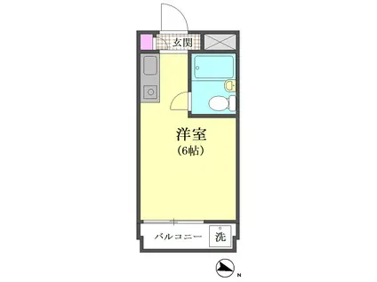 レスポワール南馬込(ワンルーム/2階)の間取り写真