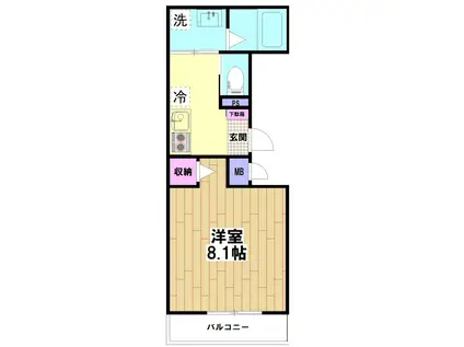 ラピスラズリ南鳩ヶ谷(1K/3階)の間取り写真