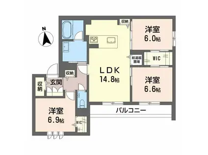 ポルターナII(3LDK/2階)の間取り写真