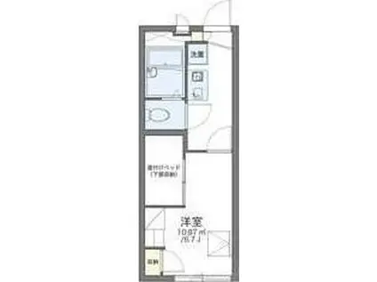 レオパレスさき(1K/1階)の間取り写真