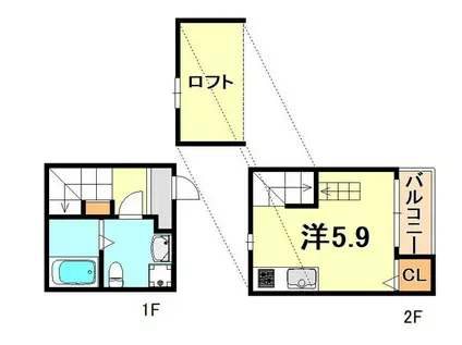 ハーモニーテラス瑞穂通(ワンルーム/1階)の間取り写真