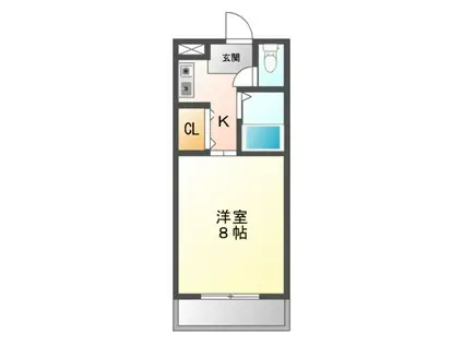 パークハイツ中倉(1K/1階)の間取り写真