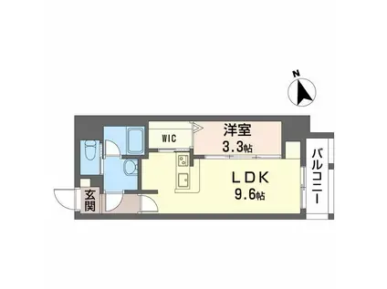 シュガーヒルズ大曽根テラス(1LDK/4階)の間取り写真