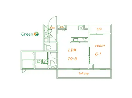 アメージングエミネンス(1LDK/1階)の間取り写真