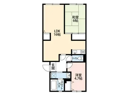 コンフォート・ウンノ(2LDK/1階)の間取り写真