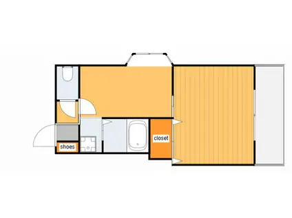 ライズ堺町(1DK/2階)の間取り写真