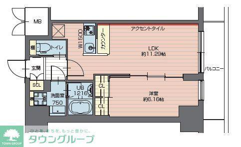 プレジオ西新井(1LDK/6階)の間取り写真